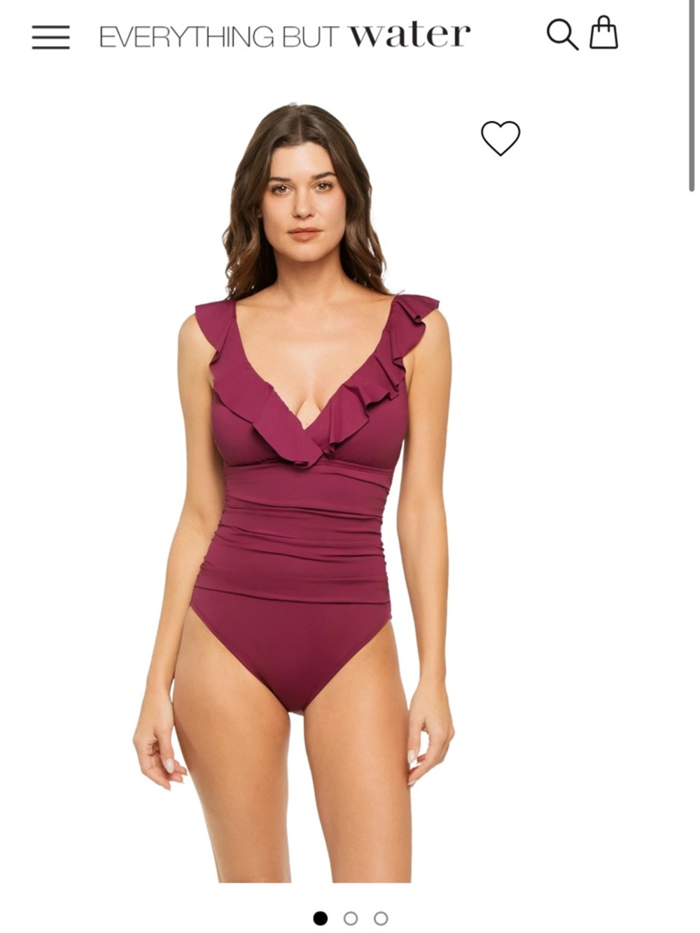 🩷CERULEAN SEA Ruffle Plunge Tummy Control One Piece - Color Sangria